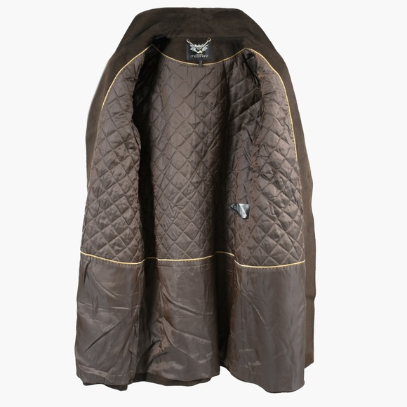 LORO PIANA & SARTORIA MARENERO Brown Wool Coat US 14 Quilted Lining - Picture 4 of 9